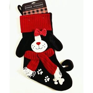 Dog Stocking - 3D dog face in holiday decor